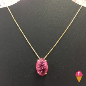 Gargantilha com Pedra fusion Rosa | Pistache Acessórios